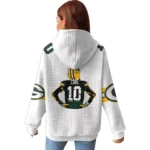 Nfl Green Bay Packers Waffle Hoodie Jordan Love White 1