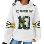 Nfl Green Bay Packers Waffle Hoodie Jordan Love White 1
