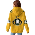 Nfl Green Bay Packers Waffle Hoodie Jordan Love Yellow 1