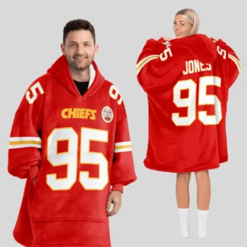 Nfl Kansas City Chiefs Blanket Hoodie Chris Jones 1