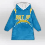 Nfl Los Angeles Chargers Blanket Hoodie Justin Herbert Bolt Up 10 1