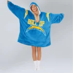 Nfl Los Angeles Chargers Blanket Hoodie Justin Herbert Bolt Up 10 1