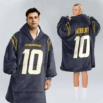 Nfl Los Angeles Chargers Blanket Hoodie Justin Herbert Navy 1