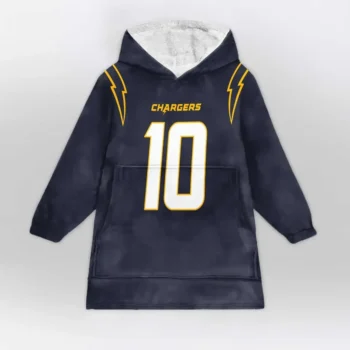 Nfl Los Angeles Chargers Blanket Hoodie Justin Herbert Navy 2