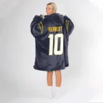 Nfl Los Angeles Chargers Blanket Hoodie Justin Herbert Navy 1