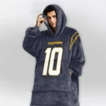 Nfl Los Angeles Chargers Blanket Hoodie Justin Herbert Navy 1