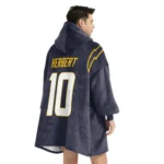 Nfl Los Angeles Chargers Blanket Hoodie Justin Herbert Navy 1