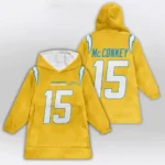 Nfl Los Angeles Chargers Blanket Hoodie Ladd Mcconkey Yellow 1