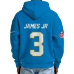 Nfl Los Angeles Chargers Quarter Zip Waffle Hoodie Derwin James Jr Blue 1