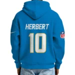 Nfl Los Angeles Chargers Quarter Zip Waffle Hoodie Justin Herbert Blue 1