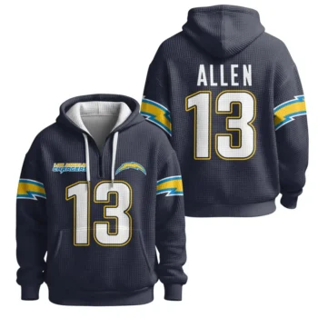 Nfl Los Angeles Chargers Quarter Zip Waffle Hoodie Keenan Allen 1