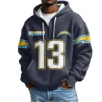 Nfl Los Angeles Chargers Quarter Zip Waffle Hoodie Keenan Allen 1
