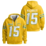 Nfl Los Angeles Chargers Quarter Zip Waffle Hoodie Ladd Mcconkey 1
