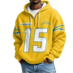 Nfl Los Angeles Chargers Quarter Zip Waffle Hoodie Ladd Mcconkey 1