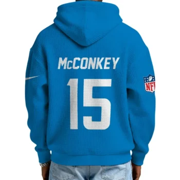 Nfl Los Angeles Chargers Quarter Zip Waffle Hoodie Ladd Mcconkey Blue 2