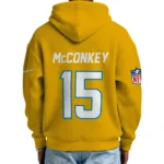 Nfl Los Angeles Chargers Quarter Zip Waffle Hoodie Ladd Mcconkey Yellow 1