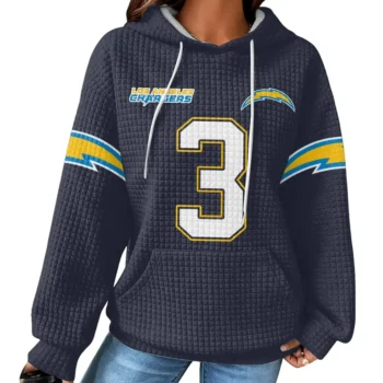 Nfl Los Angeles Chargers Waffle Hoodie Derwin James Jr 2
