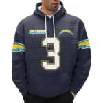 Nfl Los Angeles Chargers Waffle Hoodie Derwin James Jr 2