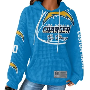 Nfl Los Angeles Chargers Waffle Hoodie Go Chargers Blue 2