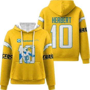 Nfl Los Angeles Chargers Waffle Hoodie Justin Herbert 1