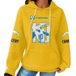 Nfl Los Angeles Chargers Waffle Hoodie Justin Herbert 1