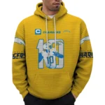 Nfl Los Angeles Chargers Waffle Hoodie Justin Herbert 1