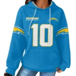 Nfl Los Angeles Chargers Waffle Hoodie Justin Herbert Autographed 1