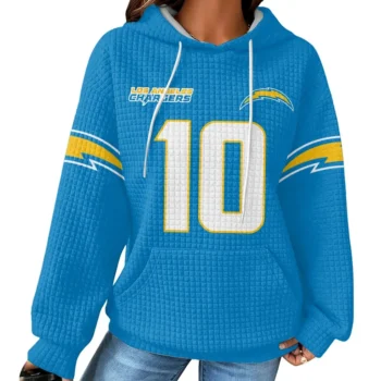Nfl Los Angeles Chargers Waffle Hoodie Justin Herbert Autographed 2