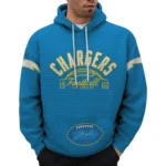 Nfl Los Angeles Chargers Waffle Hoodie Justin Herbert Blue 1