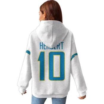 Nfl Los Angeles Chargers Waffle Hoodie Justin Herbert White 2