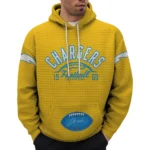Nfl Los Angeles Chargers Waffle Hoodie Justin Herbert Yellow 1