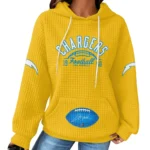 Nfl Los Angeles Chargers Waffle Hoodie Justin Herbert Yellow 1