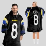 Nfl Los Angeles Rams Blanket Hoodie Jared Verse Black 1