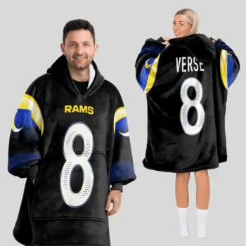 Nfl Los Angeles Rams Blanket Hoodie Jared Verse Black 1