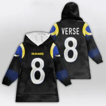 Nfl Los Angeles Rams Blanket Hoodie Jared Verse Black 2