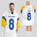 Nfl Los Angeles Rams Blanket Hoodie Jared Verse White 1