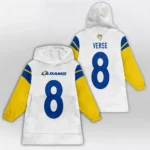 Nfl Los Angeles Rams Blanket Hoodie Jared Verse White 1