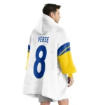 Nfl Los Angeles Rams Blanket Hoodie Jared Verse White 1