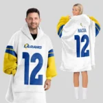 Nfl Los Angeles Rams Blanket Hoodie Puka Nacua White 1