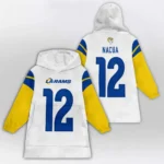 Nfl Los Angeles Rams Blanket Hoodie Puka Nacua White 1