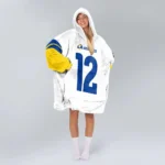 Nfl Los Angeles Rams Blanket Hoodie Puka Nacua White 1