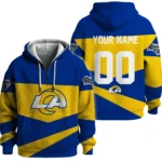 Nfl Los Angeles Rams Custom Quarter Zip Waffle Hoodie 1