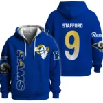 Nfl Los Angeles Rams Quarter Zip Waffle Hoodie Matthew Stafford 1