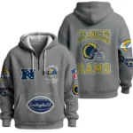 Nfl Los Angeles Rams Quarter Zip Waffle Hoodie Mob Squad 1