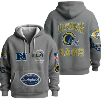 Nfl Los Angeles Rams Quarter Zip Waffle Hoodie Mob Squad 1