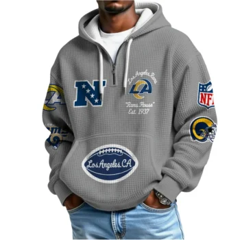 Nfl Los Angeles Rams Quarter Zip Waffle Hoodie Mob Squad 2