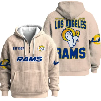 Nfl Los Angeles Rams Quarter Zip Waffle Hoodie Ram It Up Team 1
