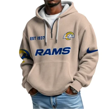 Nfl Los Angeles Rams Quarter Zip Waffle Hoodie Ram It Up Team 2