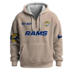 Nfl Los Angeles Rams Quarter Zip Waffle Hoodie Ram It Up Team 1