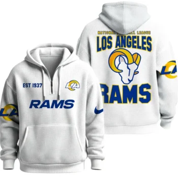 Nfl Los Angeles Rams Quarter Zip Waffle Hoodie Rams House 1